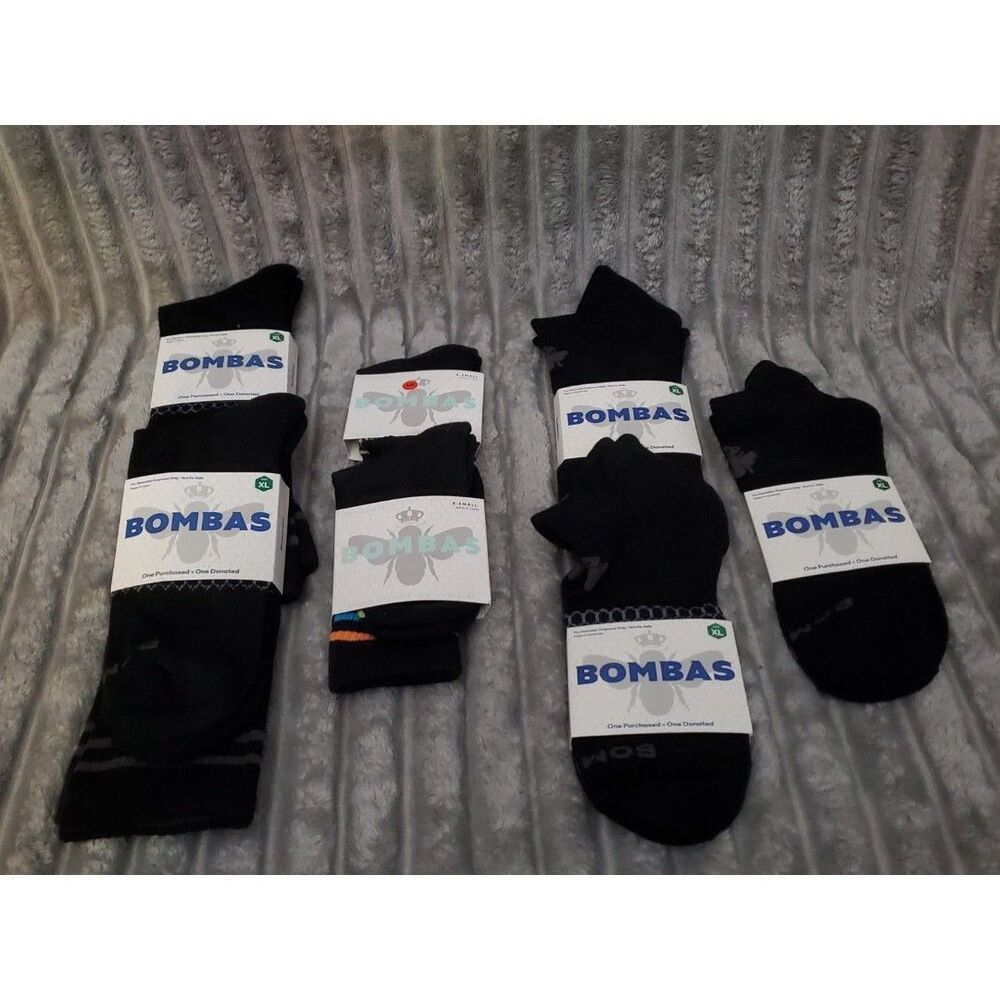 Lot of 7 Pairs of Bombas Socks Various Styles & Sizes